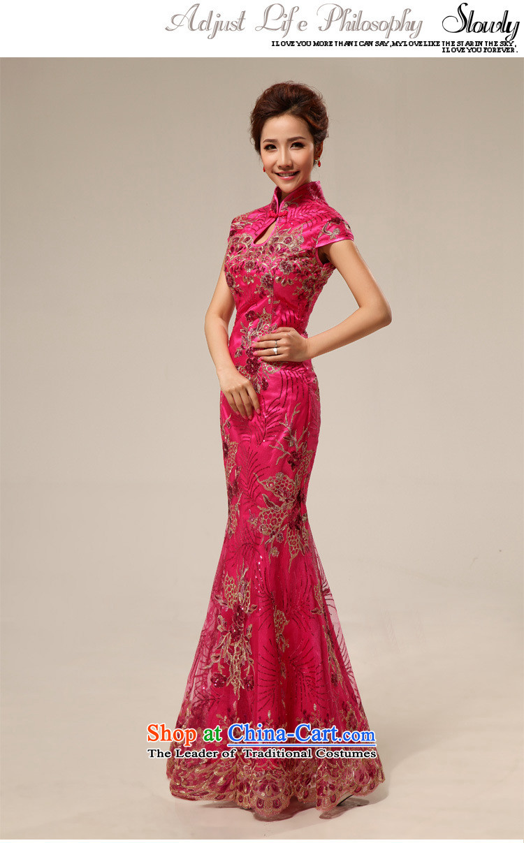Naoji a qipao skirt improved red Chinese retro-bride bows etiquette clothing qipao gown XS332 marriage by red M picture, prices, brand platters! The elections are supplied in the national character of distribution, so action, buy now enjoy more preferential! As soon as possible.