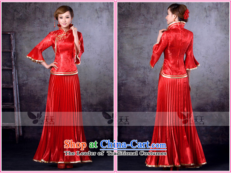 Mrs Alexa Lam roundup new marriage wedding dress bride red Chinese bows service kit collar improved qipao 13258 Red XXL picture, prices, brand platters! The elections are supplied in the national character of distribution, so action, buy now enjoy more preferential! As soon as possible.