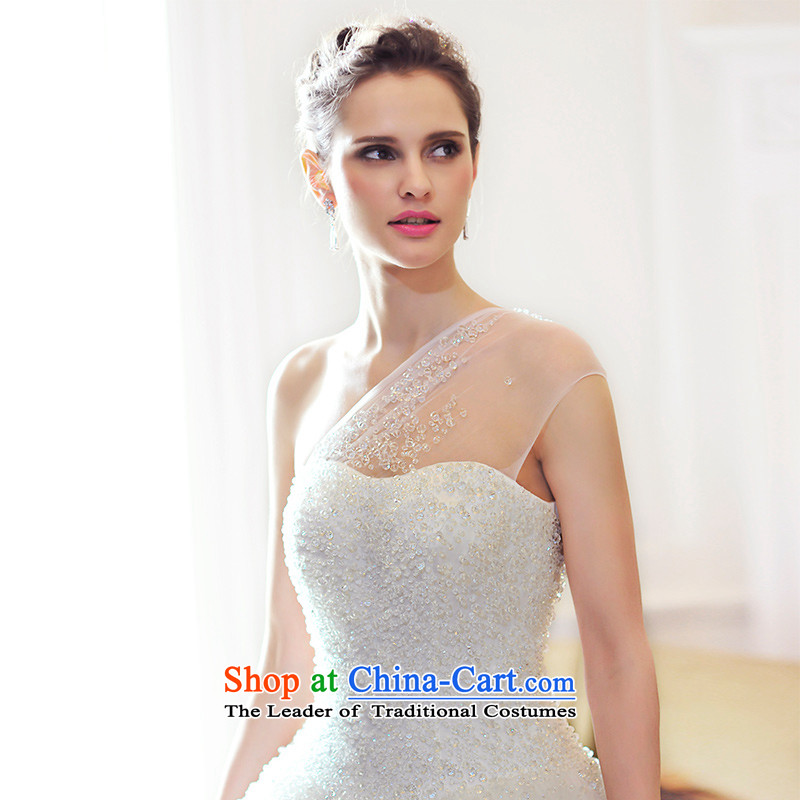 2015 Spring new bride deluxe wedding dresses wedding anointed chest shoulder straps crystal tail wedding S21483 165-S, 80 cm full Chamber Fong shopping on the Internet has been pressed.