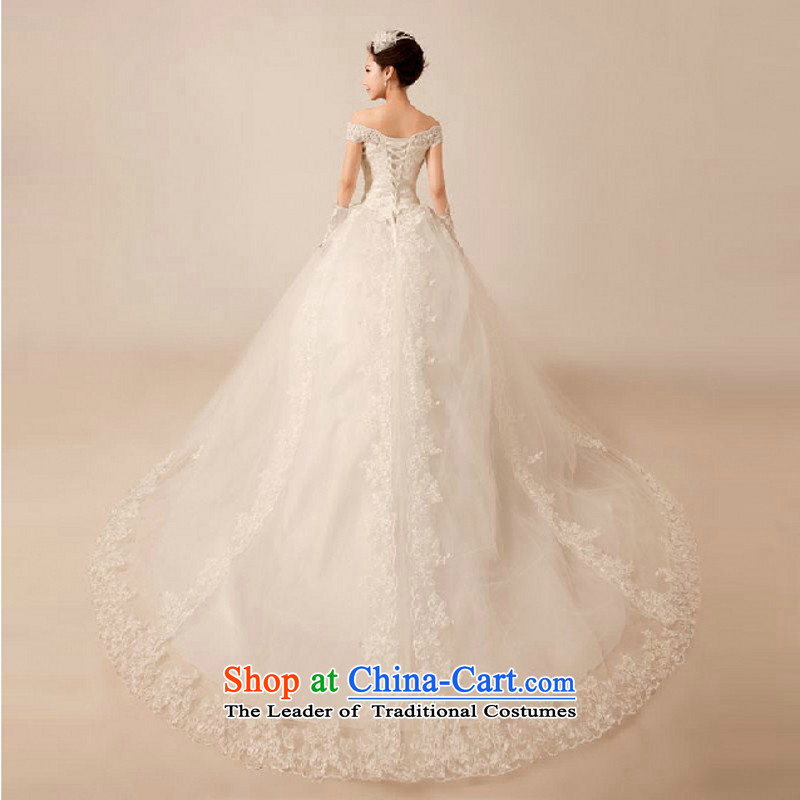 Yong-yeon and wedding dresses new Word 2015 luxury shoulder lace tail sweet princess straps wedding white streaks , L, Yong-yeon and shopping on the Internet has been pressed.