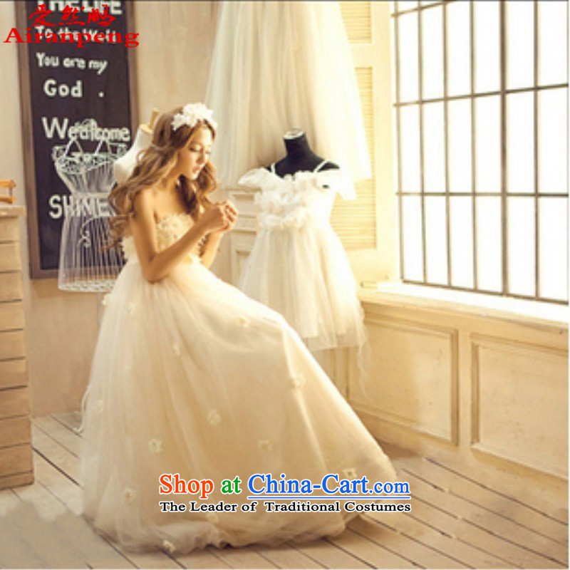 Love So Peng Palace lace Korean Won-Princess Bride wedding dresses long marriage bows 2015 color picture champagne XL package, Love Returning so AIRANPENG Peng () , , , shopping on the Internet