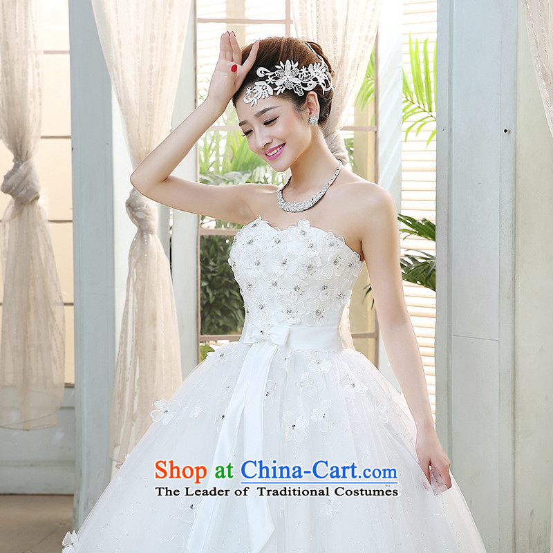 Hiv Miele wedding dresses 2015 new bride wedding anointed chest water drilling flowers Korean style with sweet Sau San video wedding H-39 thin white XL, HIV Miele shopping on the Internet has been pressed.