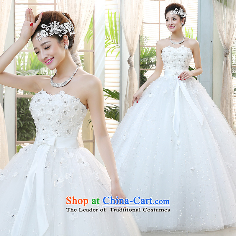 Hiv Miele wedding dresses 2015 new bride wedding anointed chest water drilling flowers Korean style with sweet Sau San video wedding H-39 thin white XL, HIV Miele shopping on the Internet has been pressed.
