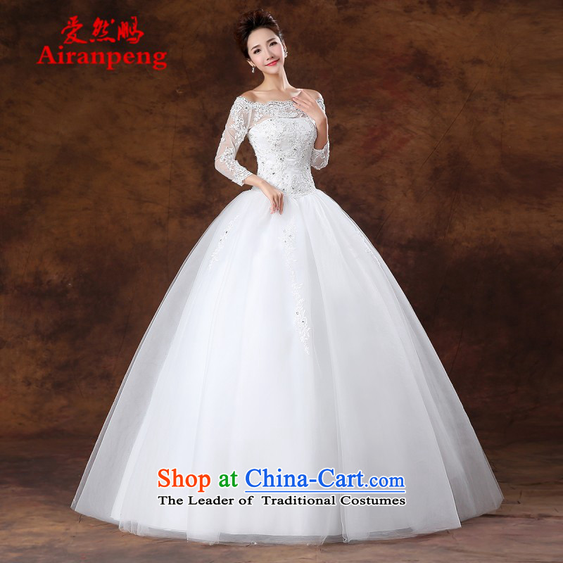 2015) Bride wedding dresses lace a field for half a long-sleeved Korea shoulder version to align the princess of nostalgia for the long sleeved shirt with white XL package, Love Returning so AIRANPENG Peng () , , , shopping on the Internet