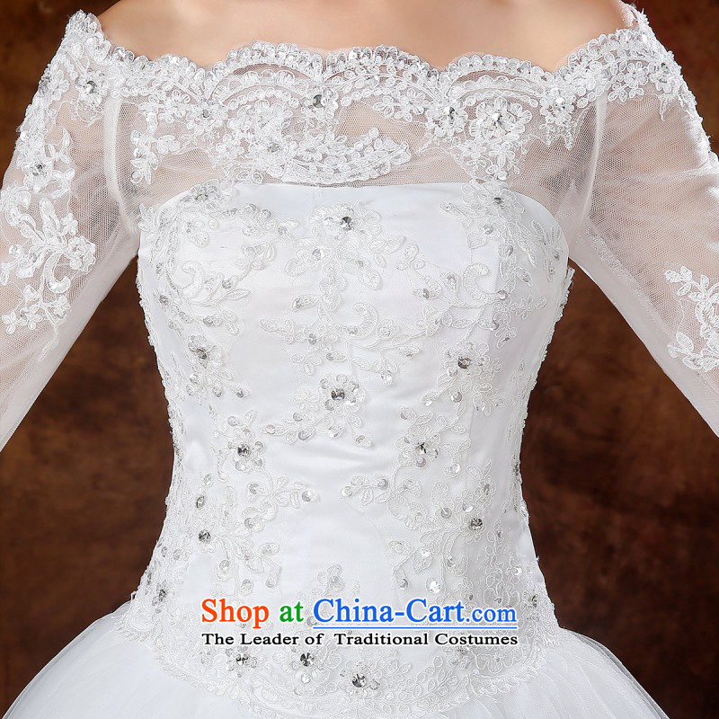 2015) Bride wedding dresses lace a field for half a long-sleeved Korea shoulder version to align the princess of nostalgia for the long sleeved shirt with white XL package, Love Returning so AIRANPENG Peng () , , , shopping on the Internet