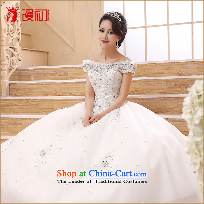 At the beginning of Castores Magi wedding dresses new 2015 Asian layout to align the retro graphics thin luxury water drilling package word shoulder shoulder wedding White XL, Early Man , , , shopping on the Internet