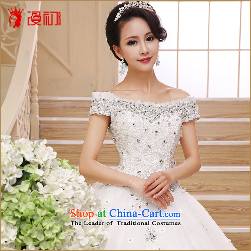 At the beginning of Castores Magi wedding dresses new 2015 Asian layout to align the retro graphics thin luxury water drilling package word shoulder shoulder wedding White XL, Early Man , , , shopping on the Internet