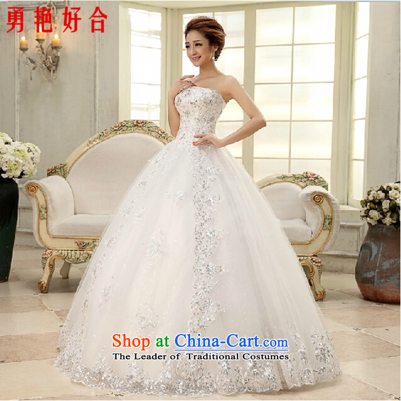 Yong-yeon and wedding dresses new 2015 Korean wiping the chest tail wedding video thin water drill large trailing white sweet white wedding to align the?M