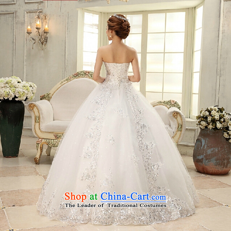 Yong-yeon and wedding dresses new 2015 Korean wiping the chest tail wedding video thin water drill large trailing white sweet white wedding to align the M-yong Yim Close shopping on the Internet has been pressed.
