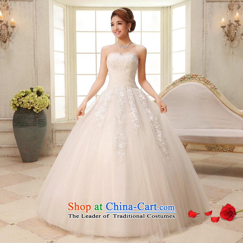 Hiv Miele wedding dresses 2015 new strap sweet marriages and chest princess lace wedding dresses Korean?H-36 Sau San video thin?White?XXL