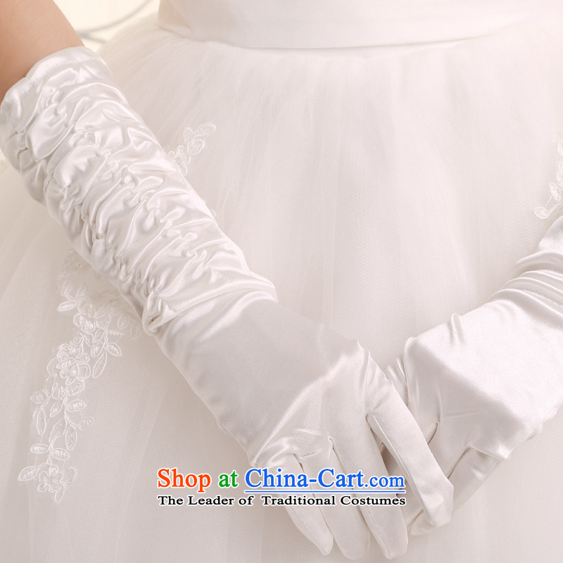 The HIV long white gloves, marriages red creases wedding gloves wedding dresses accessories are simple yet elegant S-03 wrinkled , white casual HIV Miele shopping on the Internet has been pressed.