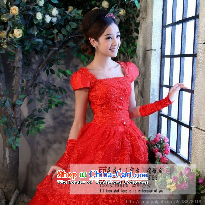Love So Peng red wedding dresses new 2014 lace wedding Korean to align the princess wedding package shoulder straps red XL package, Love Returning so AIRANPENG Peng () , , , shopping on the Internet