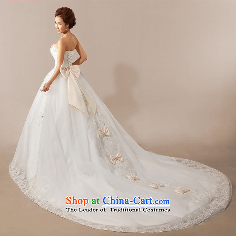 Yong-yeon and new bride 2015 wedding dresses white Korean long tail and chest code back straps deluxe lace white L, Yong-yeon and shopping on the Internet has been pressed.