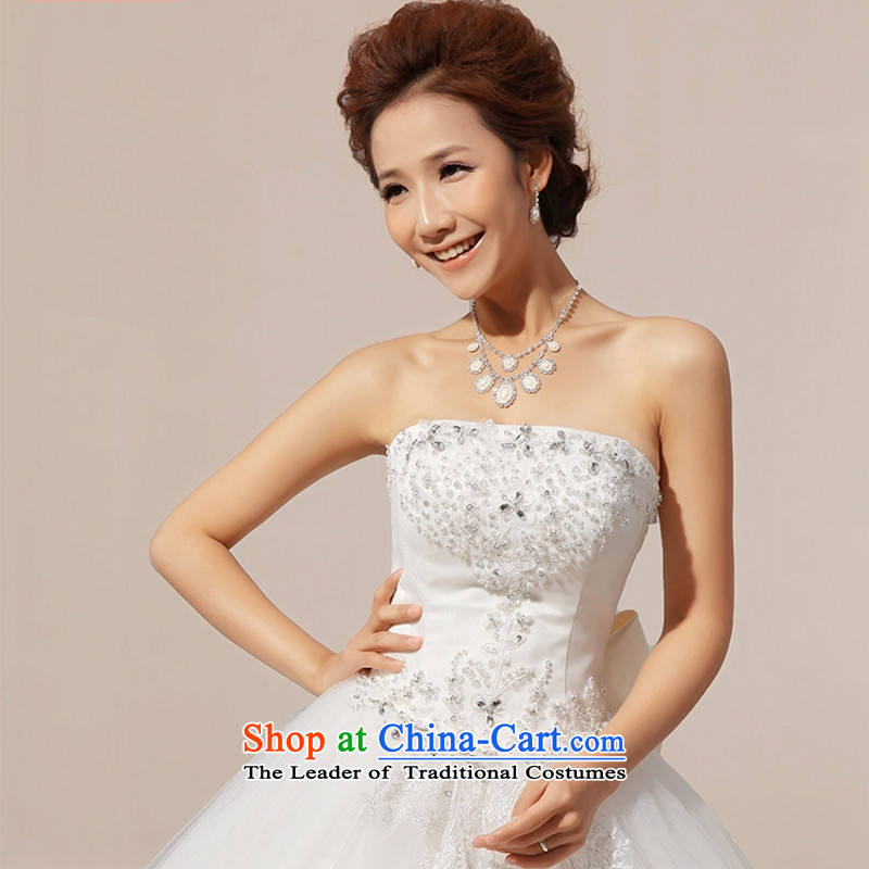 Yong-yeon and new bride 2015 wedding dresses white Korean long tail and chest code back straps deluxe lace white L, Yong-yeon and shopping on the Internet has been pressed.
