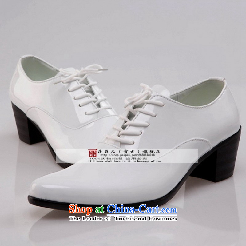 Pure White men's shoes single Leather Shoes Show shoes chorus of the shoe dancing shoes Tie Shoe shoes black 42 Love increased so Peng (AIRANPENG) , , , shopping on the Internet