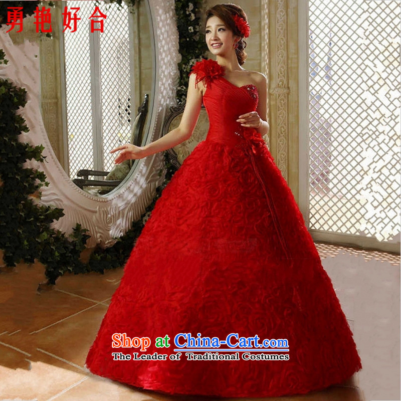 In accordance with the beginning of new products on Uganda to wedding dresses?2015 new Korean shoulder straps Sau San Princess wedding dresses made no size red returning