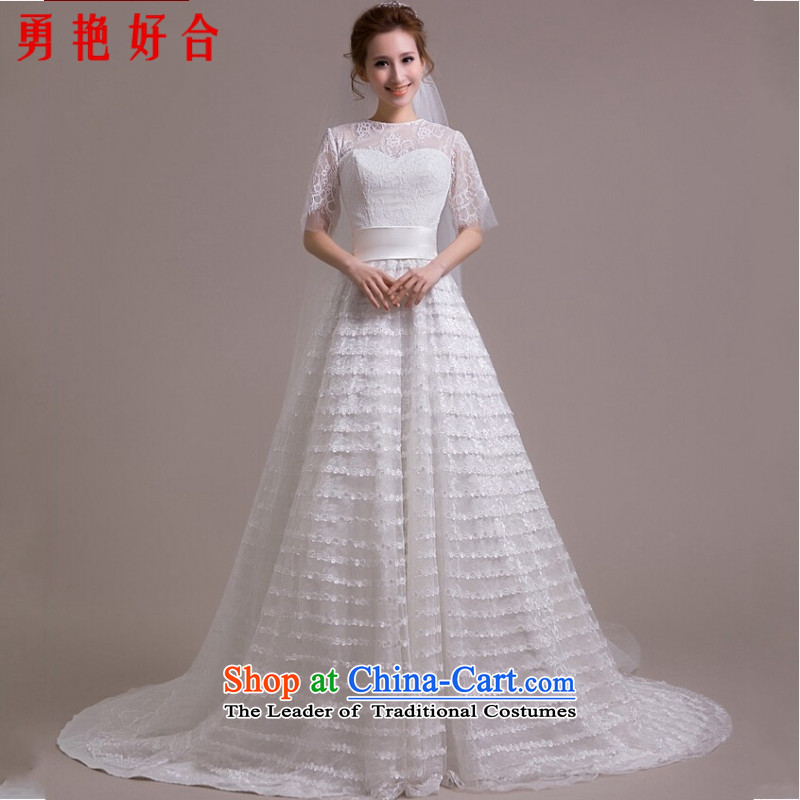 Yong-yeon and stars of the same powers of Yang wedding dresses shoulder the new Word 2015 wedding tail package shoulder Sau San video thin white wedding dresses made no refunds or exchanges Size