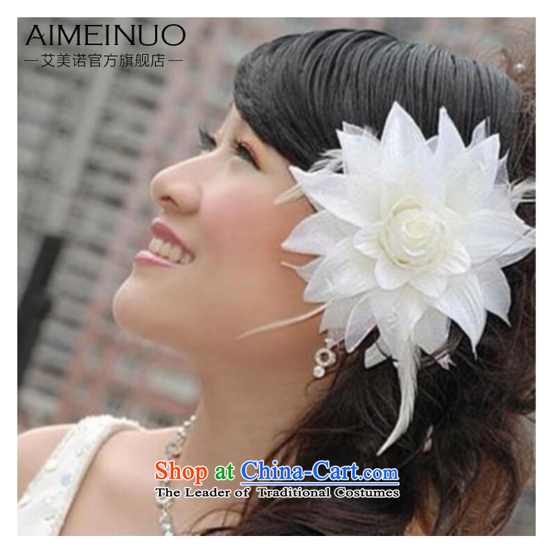 The HIV bride wedding dresses bows Service Head Ornaments Floral Hairpiece Red White bride wedding accessories and ornaments , white TH-05 Miele shopping on the Internet has been pressed.
