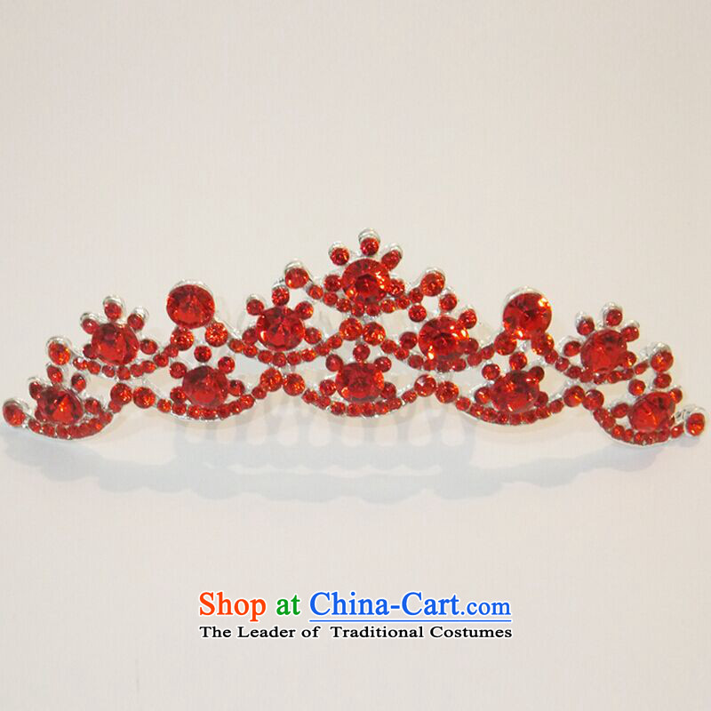Hiv Miele Red Head Ornaments wedding dresses accessories, Korea imported Diamond Crown flash bride crown hairbands marriage accessories G-092 red, HIV Miele shopping on the Internet has been pressed.
