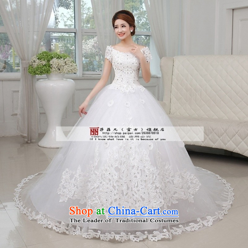 Love So Peng New 2015 princess slotted shoulder wedding dresses tail Korean water drilling thin snap to bind the video with a large number of large trailing M package, Love Returning so AIRANPENG Peng () , , , shopping on the Internet