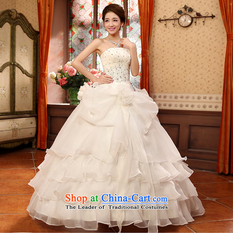 Rain-sang yi 2015 new bride beautifully dress romantic flowers diamond wedding band wedding HS835 white L, rain-sang Yi shopping on the Internet has been pressed.