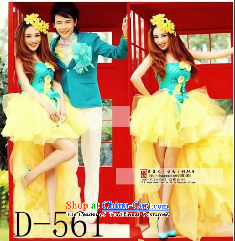 The 2014 summer new special theme for couples wedding dresses floor wedding couples theme photo clothing Yellow XL package returning picture, prices, brand platters! The elections are supplied in the national character of distribution, so action, buy now enjoy more preferential! As soon as possible.