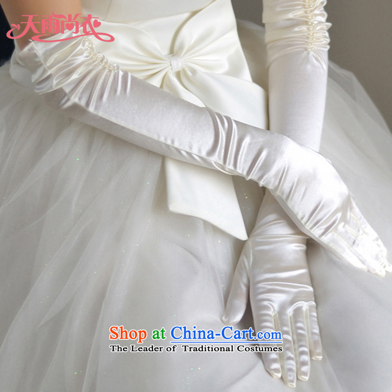 Rain-sang Yi marriages gloves wedding dress gloves performances gloves-long gloves ST032 pure white