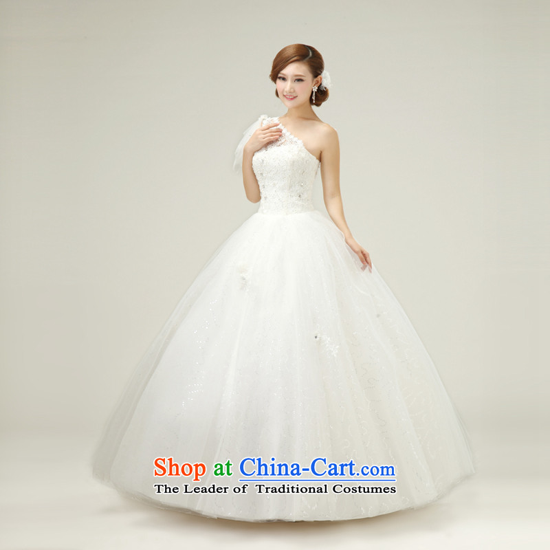 Yong-yeon and 2015 New shoulder wedding Korean Princess Beveled Shoulder straps lace to align the wedding dresses white made no refunds or exchanges, Yong Size Yim Close shopping on the Internet has been pressed.