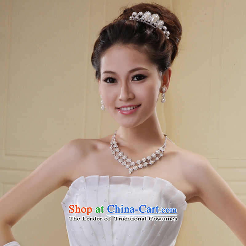 Rain-sang yi bride wedding dress smartly ornaments necklace Jewelry marry pearl necklaces earrings crown XL02+HG3 XL02+HG3, three piece of heavy rain is yi , , , shopping on the Internet
