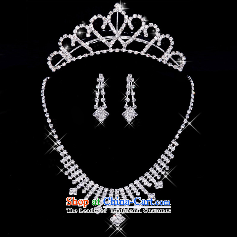 Rain-sang yi bride jewelry wedding dresses necklace with water drilling marriage necklace earrings crown kits kits XL019+HG64, XL019+HG64 rain still Yi shopping on the Internet has been pressed.