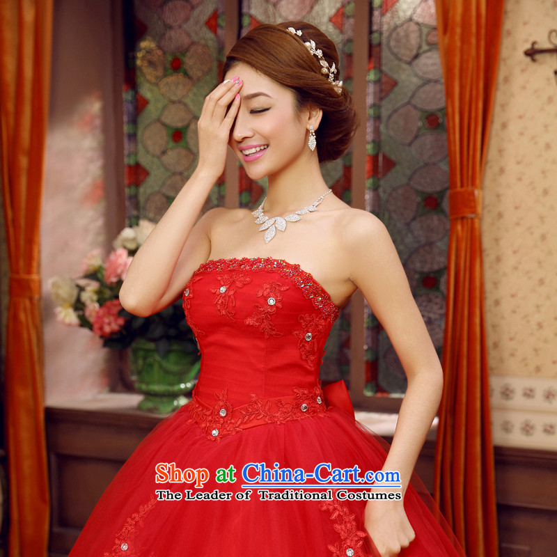 Rain-sang yi 2015 new wedding dress Korean Diamond Luxury depilation chest Princess Bride straps wedding HS917 large red Suzhou shipment rain still yi M , , , shopping on the Internet