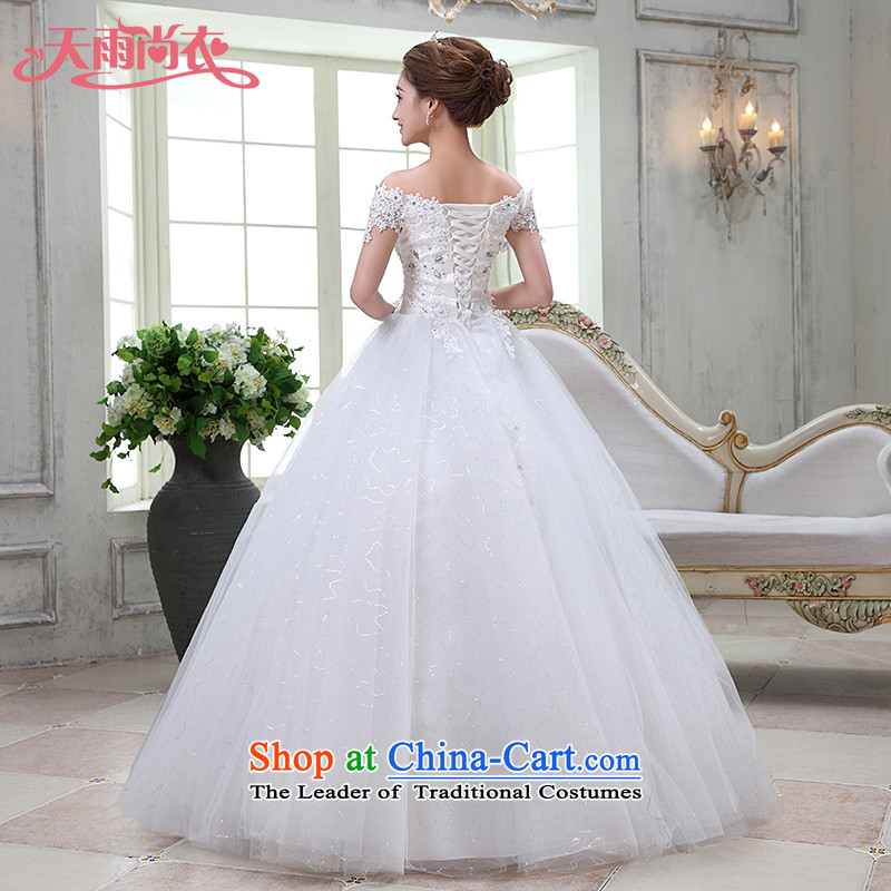 Rain-sang Yi marriages 2015 wedding dresses new sweet a shoulder straps align field to diamond strap video thin white gauze HS930 white XXL, rain still Yi shopping on the Internet has been pressed.