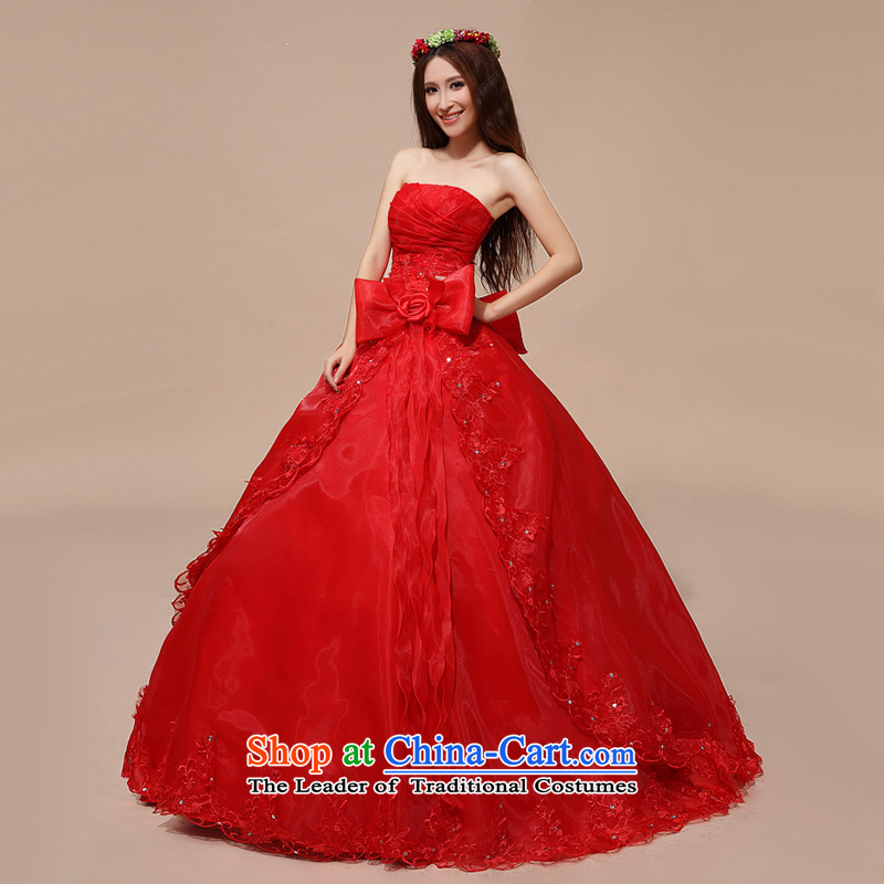 Rain-sang Yi marriages new wedding celebration for the chest and sweet red out of Princess wedding HS844 RED M rain still Yi shopping on the Internet has been pressed.