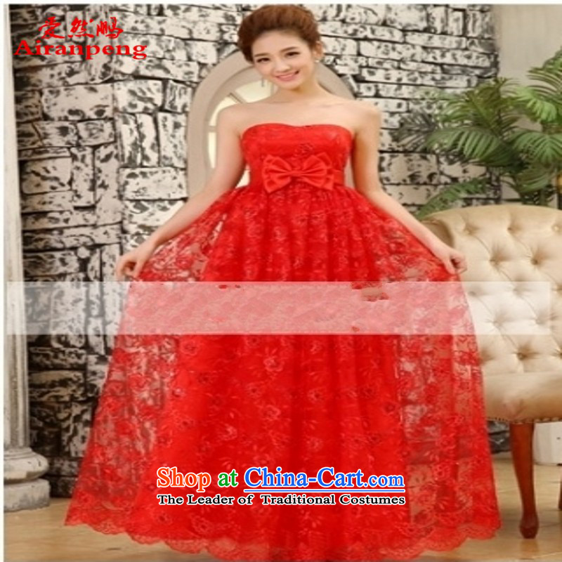 The Korean version of the new 2015 pregnant women Top Loin of wedding dress strap red wedding bride bows long serving evening dresses?L package returning
