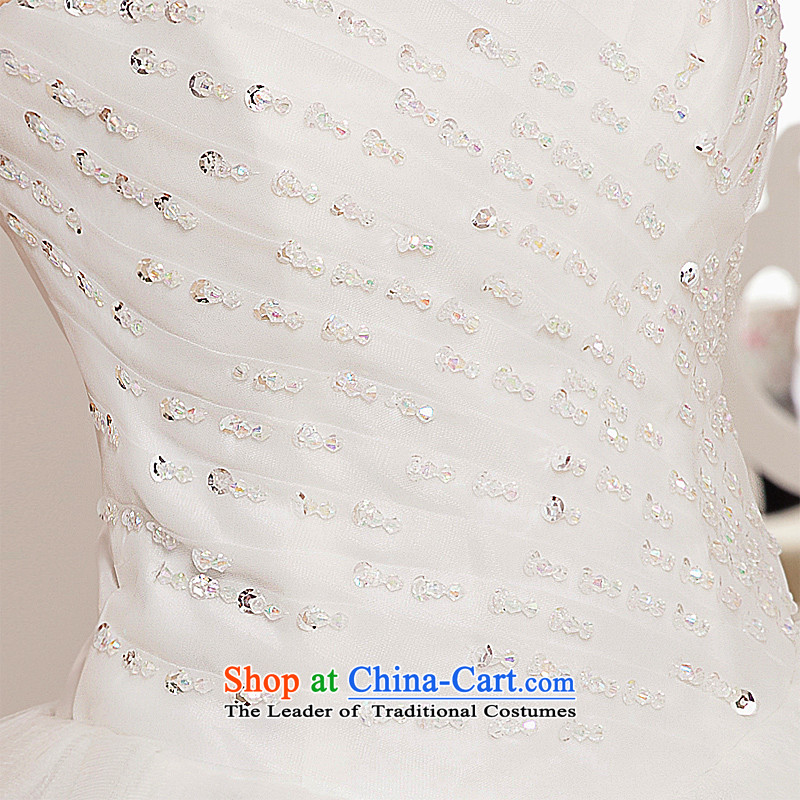 Honeymoon bride wedding dresses 2015 new Korean fashion and to align the chest wedding bon bon straps princess wedding white L, bride honeymoon shopping on the Internet has been pressed.
