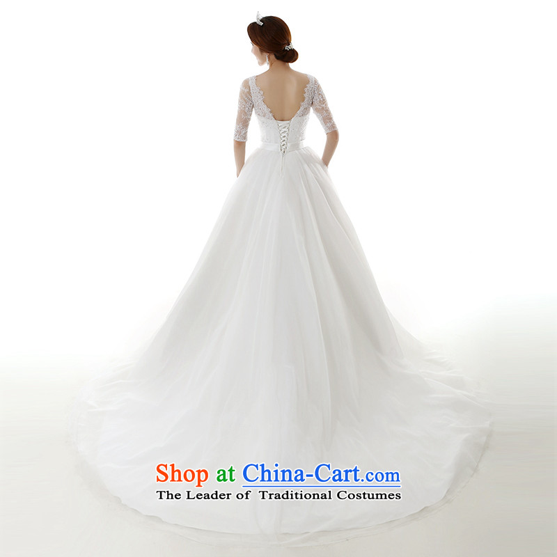 Clean the new 2015 Castores Magi slotted shoulder for long-sleeved lace large tail wedding dresses and stylish Korean Sau San video thin package in shoulder cuff tail wedding tail) S   pre-sale 7-8 Day Shipping, plumbing, , , , shopping on the Internet