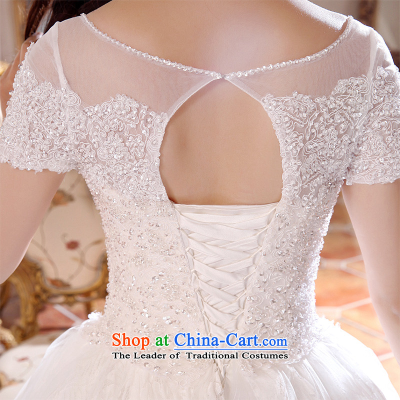 Honeymoon bride wedding spring 2015 new products wedding dresses Korean version of the new package shoulder princess bon bon wedding lace straps wedding White M honeymoon bride shopping on the Internet has been pressed.