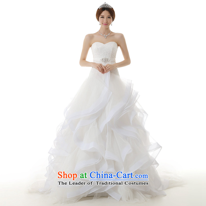 Clean the spread of?autumn and winter 2015 new stylish Western van billowy flounces dream big tail wedding dresses white?L