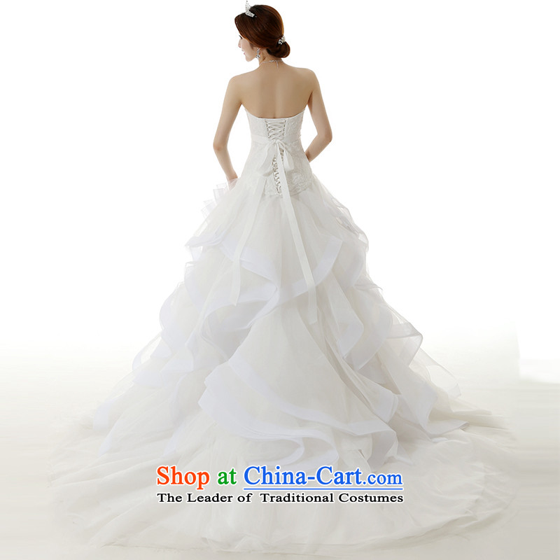 Clean the spread of autumn and winter 2015 new stylish Western van billowy flounces dream big trailing white wedding dresses , L, plumbing, , , , shopping on the Internet