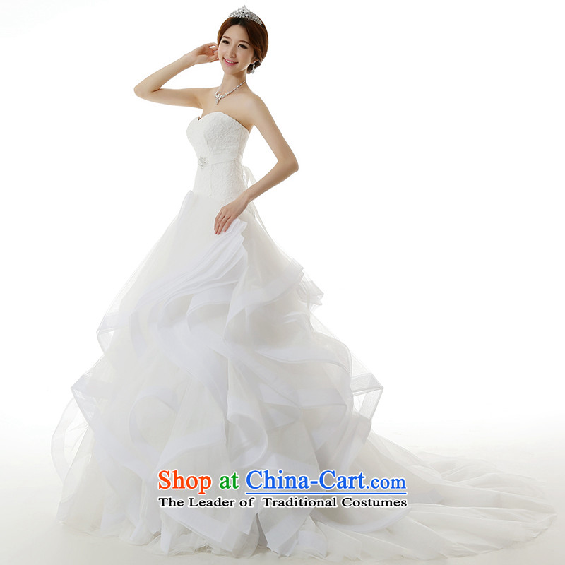 Clean the spread of autumn and winter 2015 new stylish Western van billowy flounces dream big trailing white wedding dresses , L, plumbing, , , , shopping on the Internet