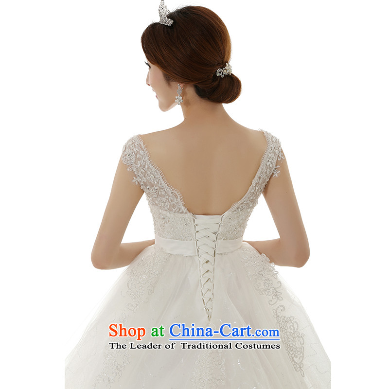 Clean the new 2015 Korean man Top Loin of pregnant women brides edition tail wedding word shoulder lace large tie marriages wedding dresses white streak of S, plumbing, , , , shopping on the Internet