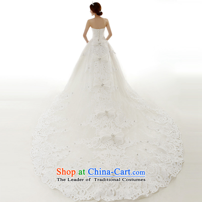  In spring and summer 2015, Man Jie new stylish diamond embroidered pearl wedding tail lights are wedding lace Sau San long tail wedding dresses tail_ L