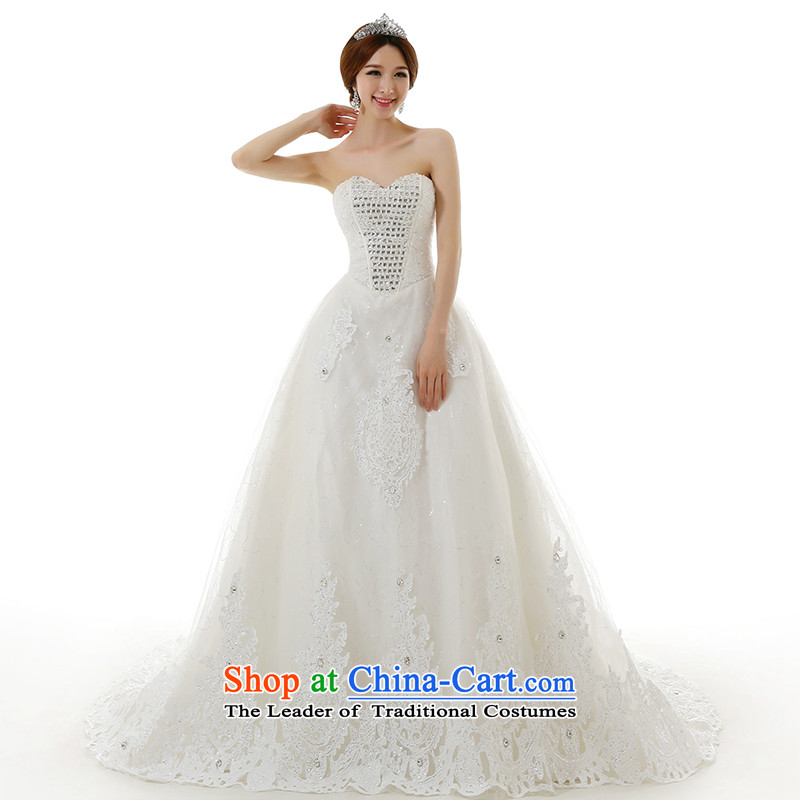  In spring and summer 2015, Man Jie new stylish diamond embroidered pearl wedding tail lights are wedding lace Sau San long tail wedding dresses tail) , L, plumbing, , , , shopping on the Internet