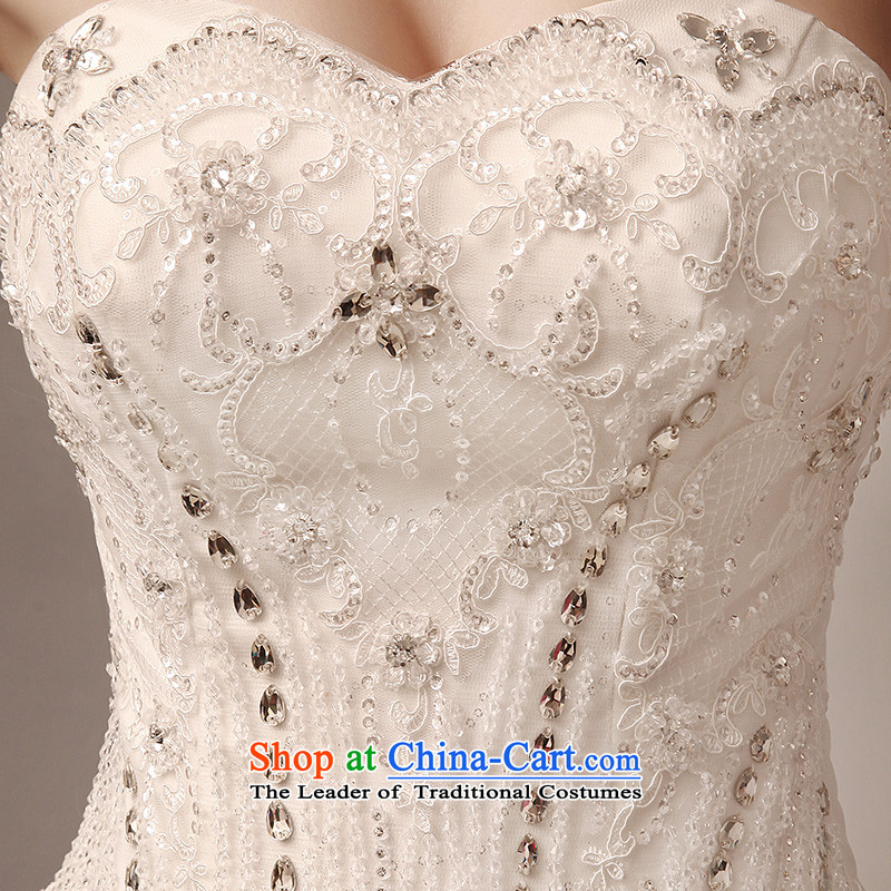 2015 Spring/Summer new anointed chest princess wedding fashion with the video graphics high Sau San thin marriages wedding dresses White XL, plumbing, , , , shopping on the Internet