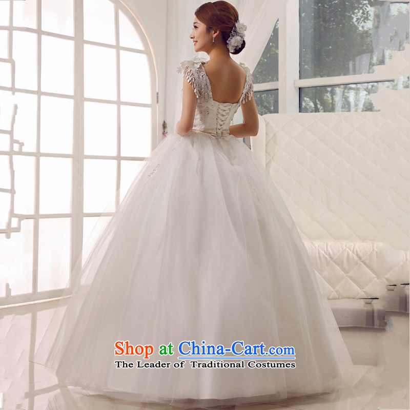 Yong-yeon close to align the new Wedding 2015 shoulders wedding dresses retro palace sweet princess shoulder straps lace edging bride wedding white L, Yong-yeon and shopping on the Internet has been pressed.