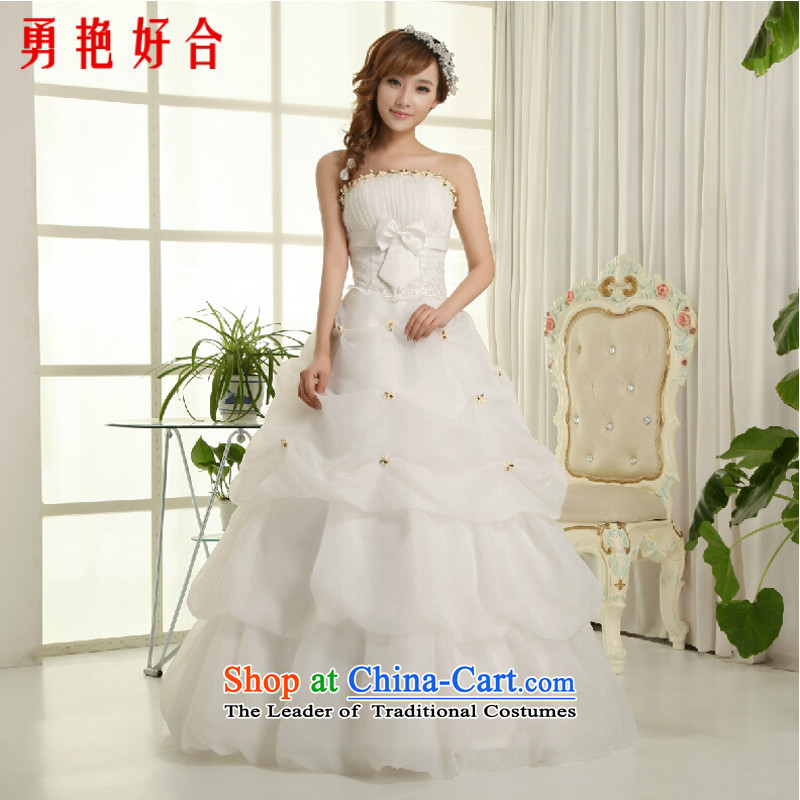 In accordance with the new 2015 Uganda on the wedding dress wedding marriages wedding white Korean anointed chest to Princess van wedding now upgrade straps, align the white band of land S