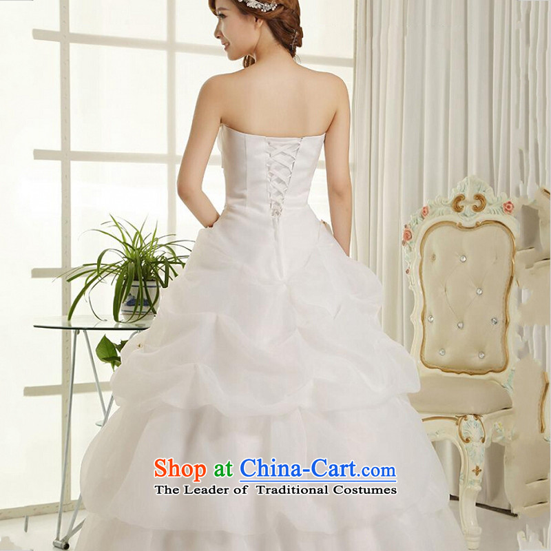 In accordance with the new 2015 Uganda on the wedding dress wedding marriages wedding white Korean anointed chest to Princess van wedding now upgrade straps, align the white band of land S, Yong-yeon and shopping on the Internet has been pressed.