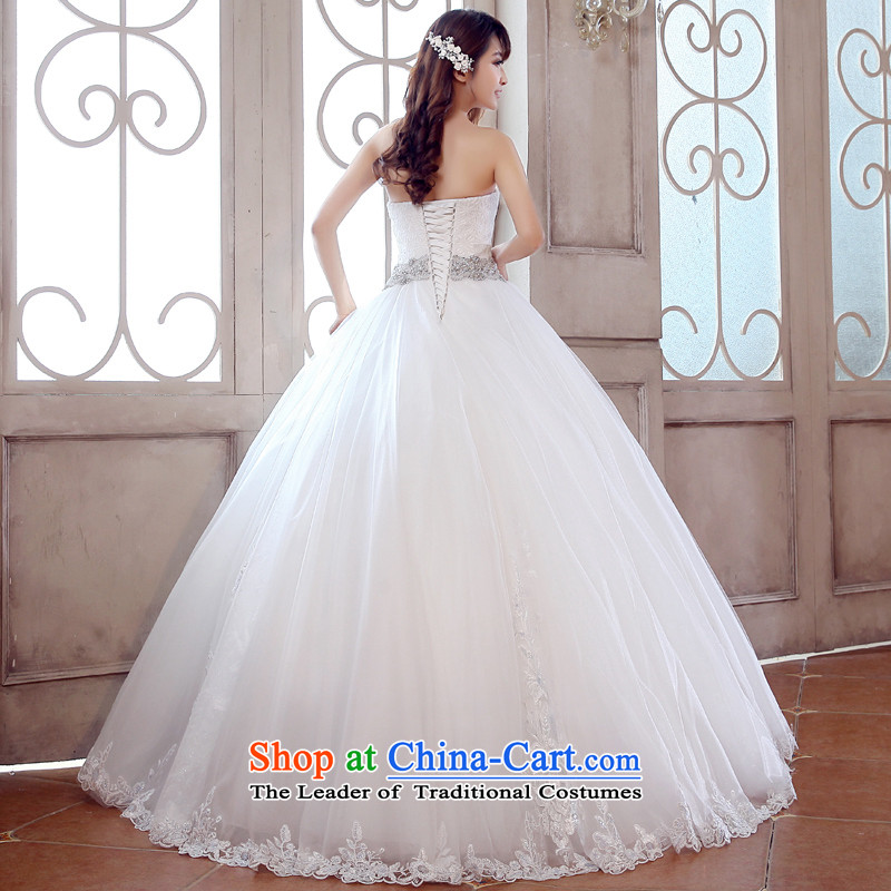 Honeymoon bride wedding dresses 2015 new Korean anointed chest wedding sweet princess straps lace bride wedding White XL, bride honeymoon shopping on the Internet has been pressed.