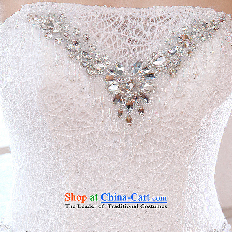 Honeymoon bride wedding dresses 2015 new Korean anointed chest wedding sweet princess straps lace bride wedding White XL, bride honeymoon shopping on the Internet has been pressed.