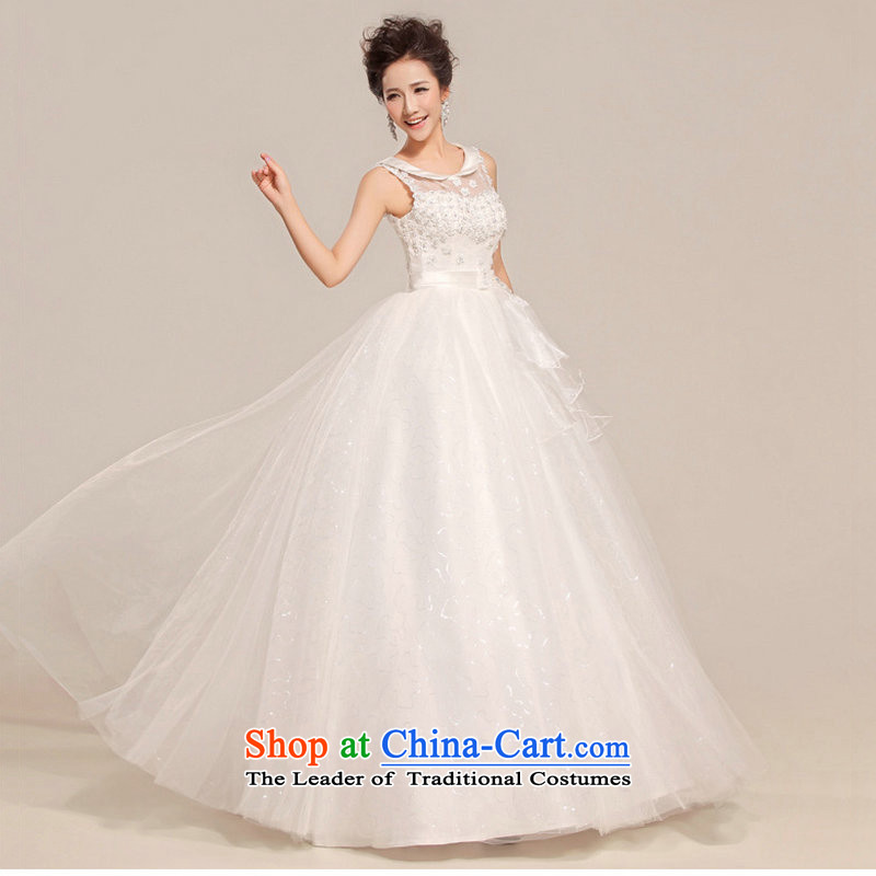 Optimize video new 2014 wedding dresses won the first field shoulder version to align the flower of the wedding dress XS712 Princess Bon Bon -hong has been pressed optimized M white shopping on the Internet